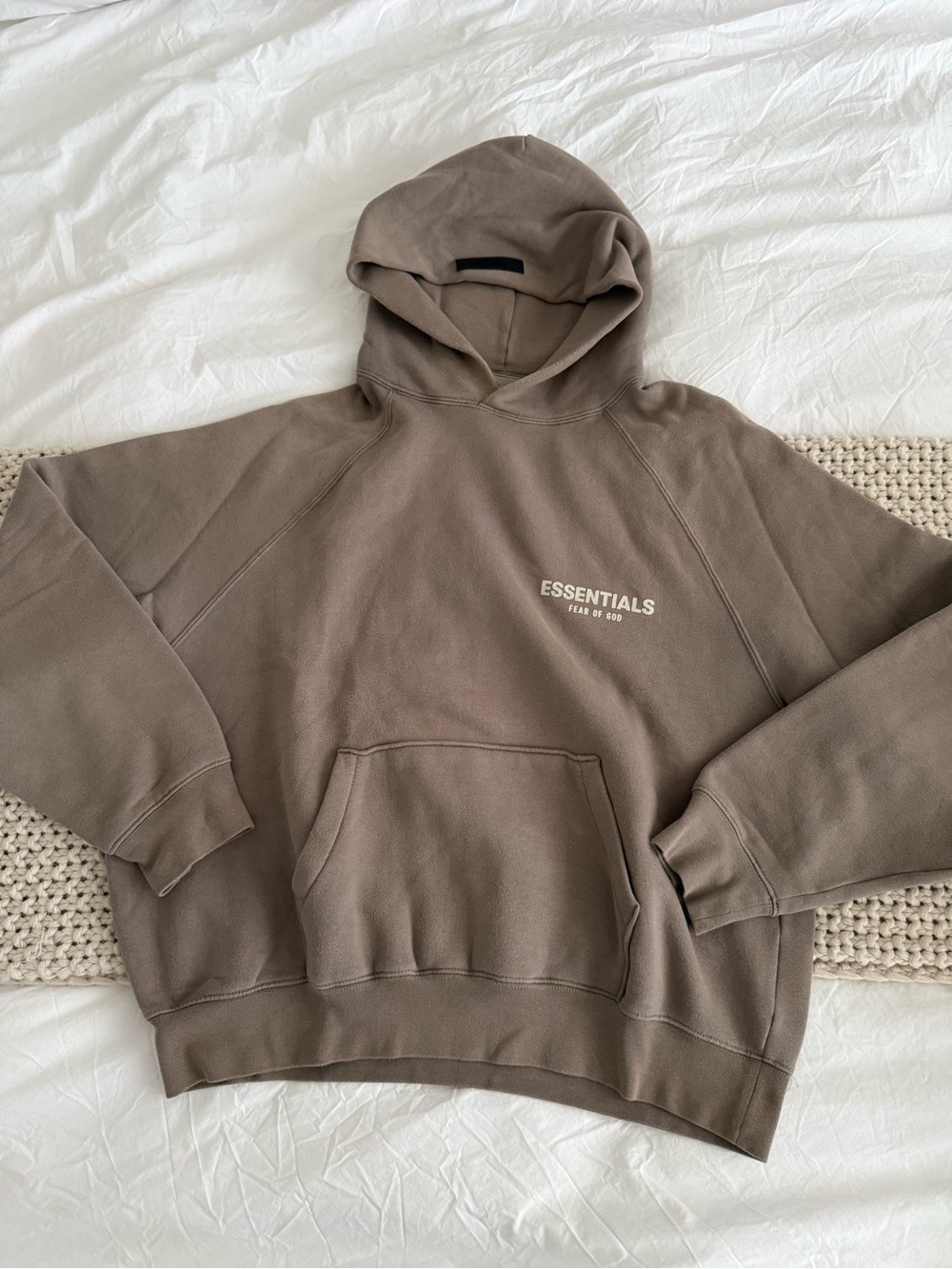 Essentials Men’s Taupe/Brown Logo Hoodie